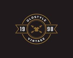 klassiek vintage retro label badge voor kleding kleding oude stijl logo embleem ontwerp sjabloon element vector