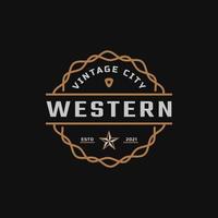 klassieke vintage retro label-badge voor inspiratie voor logo-ontwerp in het westen van Texas vector