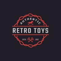 klassieke vintage retro label badge speelgoed en souvenir logo ontwerp inspiratie vector