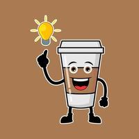 illustratie vectorafbeelding van schattige karakters koffie drinken ideeën opdoen, ontwerp geschikt voor mascotte drankjes vector