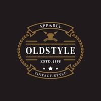 vintage retro badge voor kleding kleding oude stijl logo embleem ontwerp symbool vector