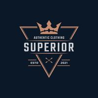 klassieke vintage retro label badge voor originele kleding kleding denim jeans frame logo ontwerp inspiratie vector