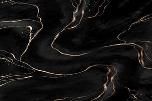 zwart-wit aquarel achtergrond met gouden Glitters. water kleur alcohol inkt splash, vloeibare stroom textuur verf, luxe abstracte digitale papier fine art patroon, behang. vector illustratie