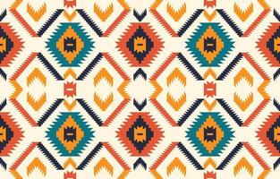 mooi ikat etnisch patroon. naadloos patroon in tribal, volksborduurwerk en Mexicaanse stijl. Azteekse geometrische kunst ornament print. ontwerp voor tapijt, behang, kleding, verpakking, stof, hoes. vector