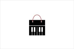 tas en piano knop logo sjabloonontwerp. symbool illustratie. vector