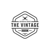 klassiek vintage retro label badge voor kleding kleding logo embleem ontwerp sjabloon element vector