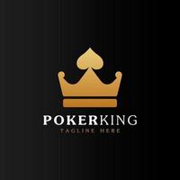 poker koninkrijk symbool. gouden koning en schoppenaas voor inspiratie voor pokerlogo-ontwerp vector