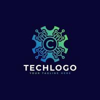 technologie eerste letter c logo-ontwerpelement sjabloon. vector