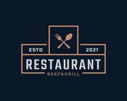 klassieke vintage retro label badge voor restaurant en café logo ontwerp inspiratie vector