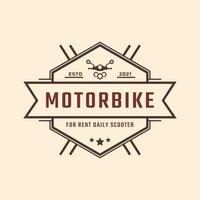 klassiek vintage retro label badge embleem motor en scooter verhuur logo ontwerp inspiratie vector