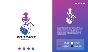 lab podcast-logo. medisch laboratorium podcast pictogram vectorillustratie vector