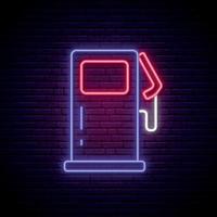 neon tankstation teken. vector