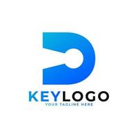 eerste letter d sleutelgat logo icoon. logo bescherming symbool vector logo ontwerp