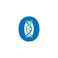 nummer 0 genetische dna pictogram logo sjabloon ontwerpelement. biologische illustratie vector