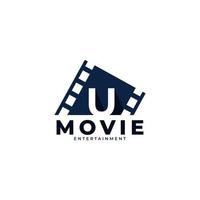 filmlogo. eerste letter u film logo-ontwerpelement sjabloon. eps10 vector