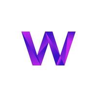 eerste letter w laag poly overlay logo ontwerpsjabloon. vector eps 10