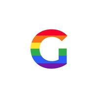 letter g gekleurd in regenboogkleuren logo-ontwerpinspiratie voor lgbt-concept vector