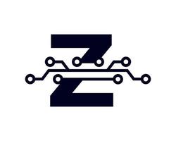 tech letter z-logo. futuristische vector logo sjabloon geometrische vorm. bruikbaar voor bedrijfs- en technologielogo's.