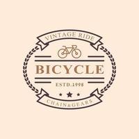 vintage retro badge voor fietsreparatie en diensten winkel logo embleem ontwerp symbool vector