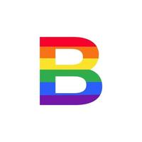 letter b gekleurd in regenboogkleuren logo-ontwerpinspiratie voor lgbt-concept vector