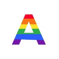 letter a gekleurd in regenboogkleuren logo-ontwerpinspiratie voor lgbt-concept vector