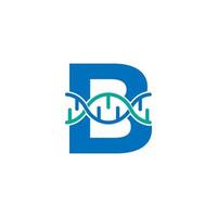 eerste letter b genetische dna pictogram logo sjabloon ontwerpelement. biologische illustratie vector