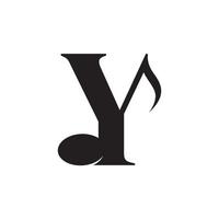letter y met muziek keynote logo ontwerpelement. bruikbaar voor bedrijfs-, musical-, entertainment-, platen- en orkestlogo's vector