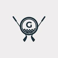 golfsport-logo. letter g voor golf logo vector ontwerpsjabloon. eps10 vector