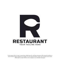 restaurantlogo. beginletter a met lepelvork voor restaurant logo pictogram ontwerpsjabloon vector