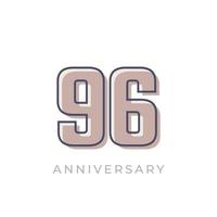 96 jaar verjaardag viering vector. de gelukkige verjaardagsgroet viert de illustratie van het sjabloonontwerp vector