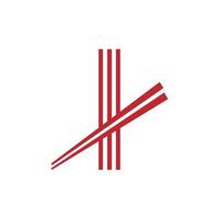 letter i Japanse noedels vector logo symbool. geschikt voor Japanse restaurants logo inspiratie.