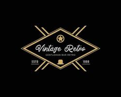 creatieve klassieke vintage retro label badge voor heren kleding logo ontwerp inspiratie vector