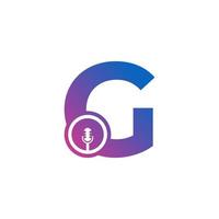 letter g podcast record logo. alfabet met microfoon pictogram vectorillustratie vector