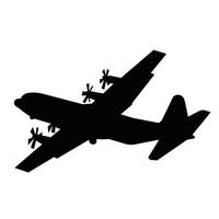 militair vrachtvliegtuig silhouet vector