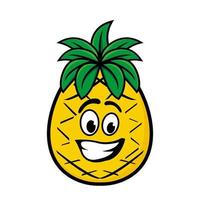 set collectie van schattige ananas mascotte ontwerp karakter. geïsoleerd op een witte achtergrond. schattig karakter mascotte logo idee bundel concept vector