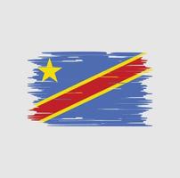 republiek congo vlag borstel. nationale vlag vector