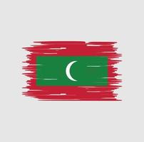 Maldiven vlag borstel. nationale vlag vector