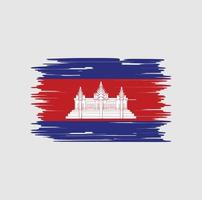 Cambodja vlag borstel. nationale vlag vector