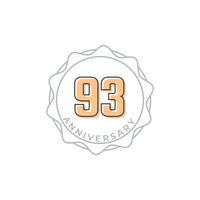 93 jaar verjaardag viering vector badge. de gelukkige verjaardagsgroet viert de illustratie van het sjabloonontwerp