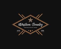 klassieke vintage retro label-badge voor inspiratie voor logo-ontwerp in het westen van Texas vector