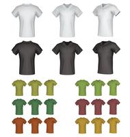 Effen mannelijke polo shirt sjabloon set. vector