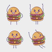 Fast food collectie kawaii cartoons vector