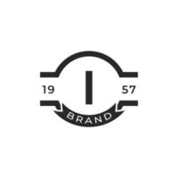 vintage insigne letter i logo-ontwerpelement sjabloon. geschikt voor identiteit, label, badge, café, hotel icoon vector