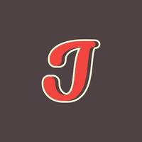 retro letter j-logo in vintage westernstijl met dubbele laag. bruikbaar voor vectorlettertype, labels, posters enz. vector