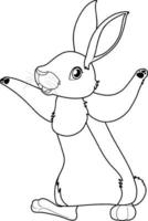konijn doodle schets om in te kleuren vector
