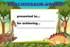 brachiosaurus award design met veel dinosaurussen vector