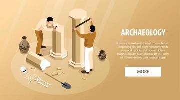 archeologie horizontale banner vector