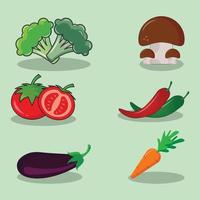 illustratie vectorafbeelding van verzameling groenten, geschikt voor ontwerp met groentethema vector