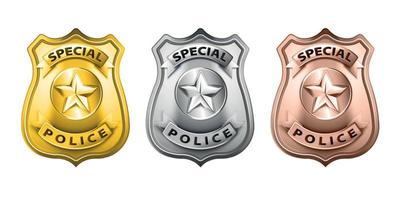 politie badges realistische set vector
