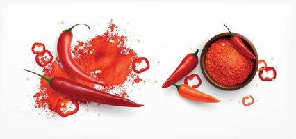 hete rode paprika set vector